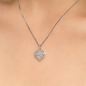 Layered Heart Diamond Necklace