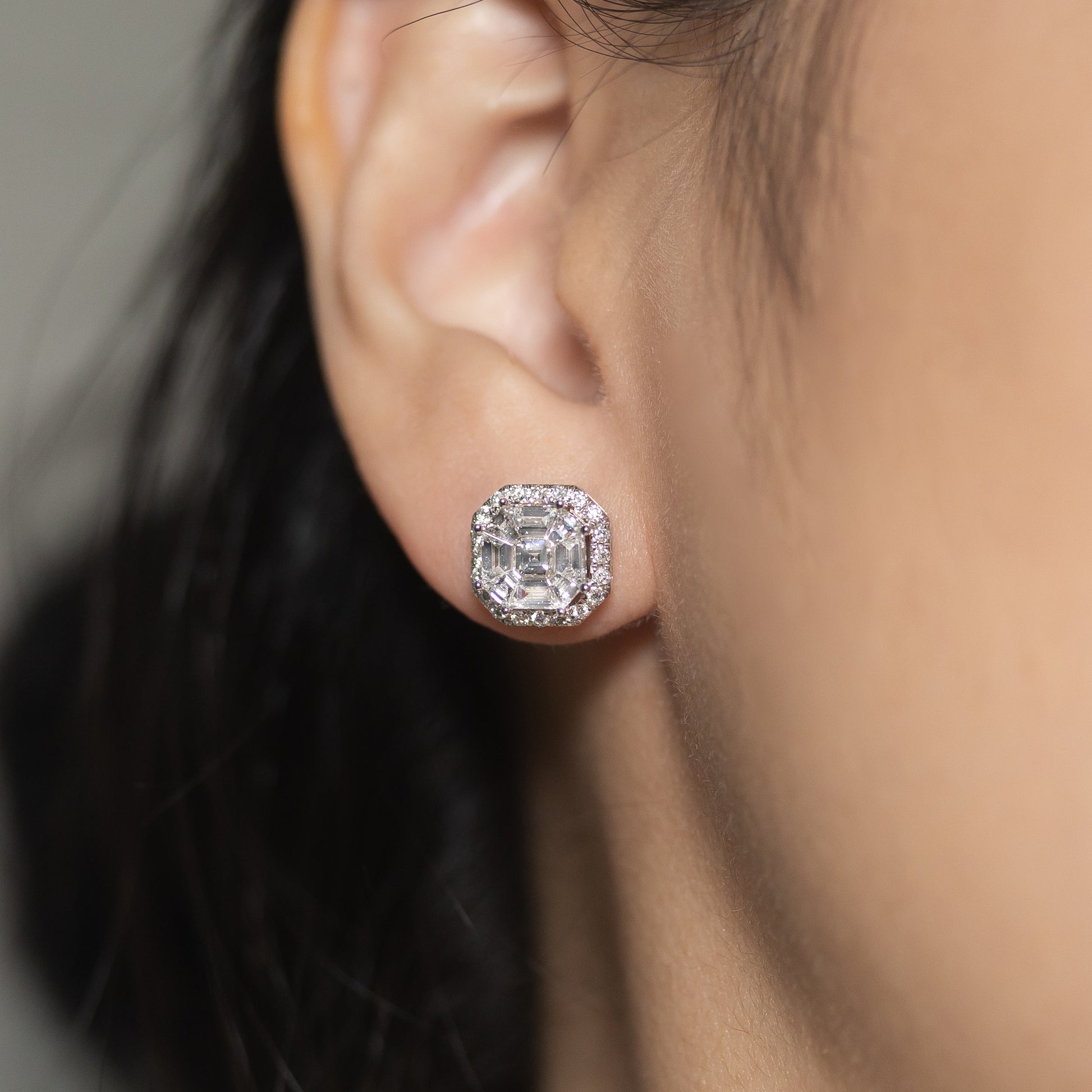 Geometric Diamond Earrings