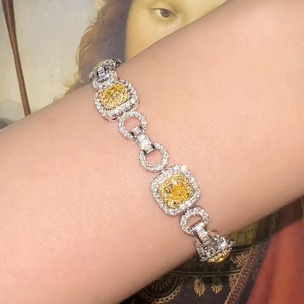 Yellow Diamond Belt Bracelet