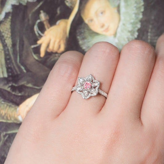 Pink Diamond Starflower Ring